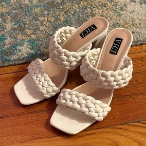Vici Women's Cream Braided Heels